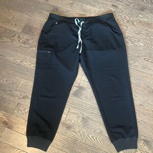 FIGS Women's Black Technical Collection Jogger Scrubs Pants Size XXL